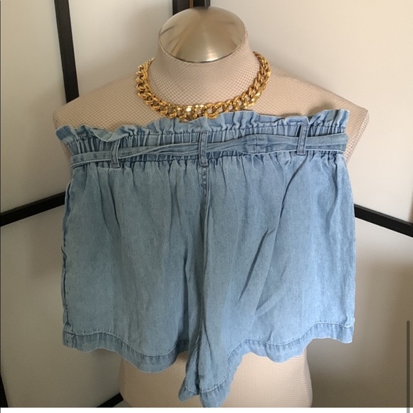 American Eagle Paper Bag Shorts w/ Tie and elastic wasistband - Picture 3 of 5